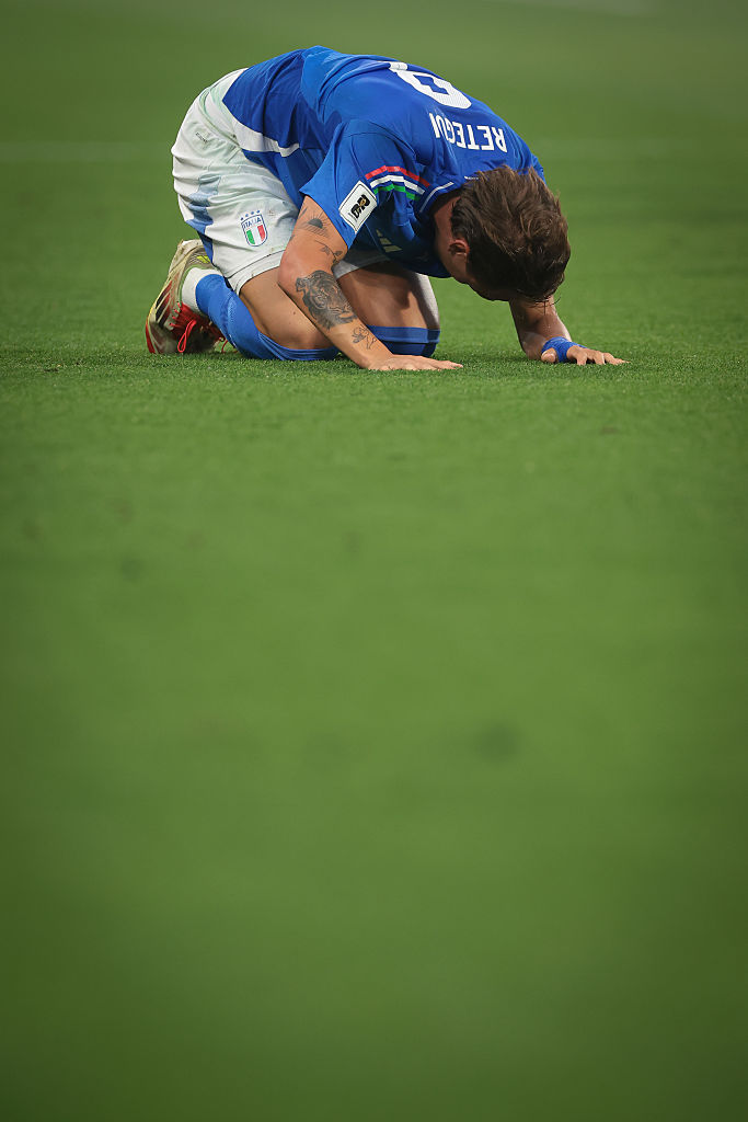 Mateo Retegui reagisce dopo un colpo durante Italia-Moldova. (Photo by Jonathan Moscrop/Getty Images)