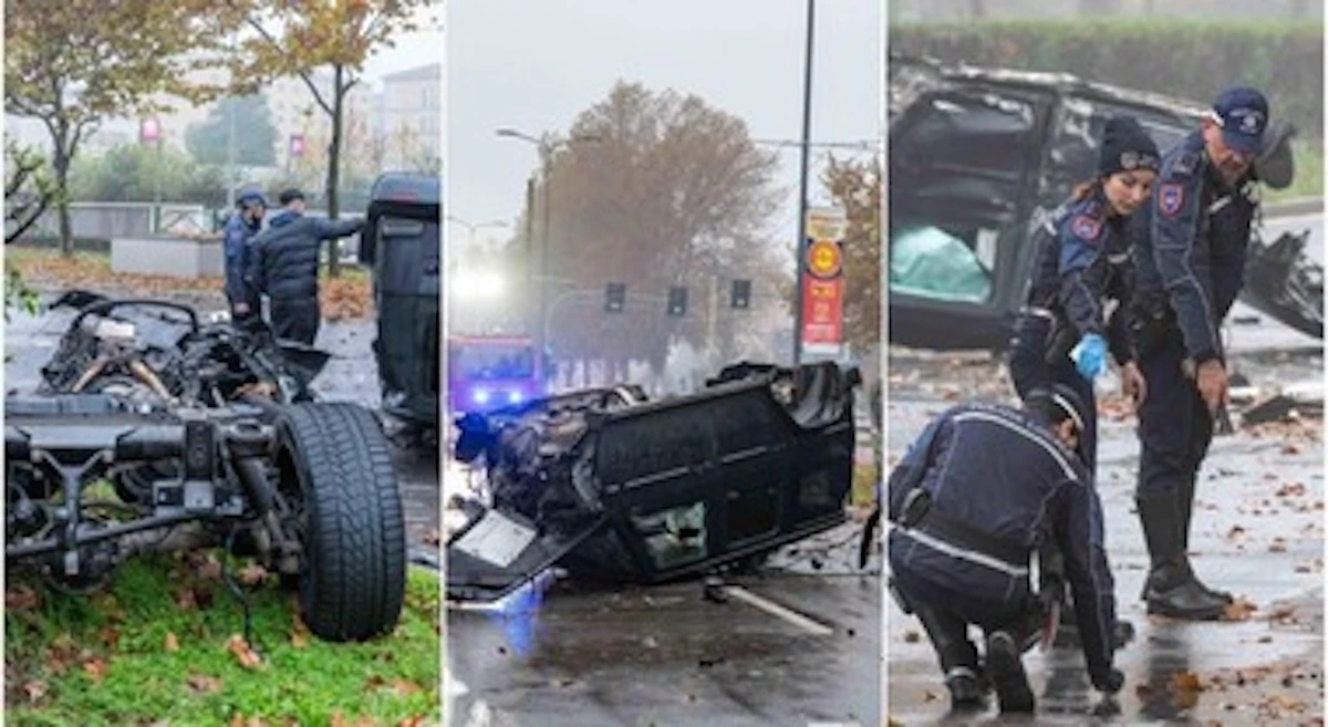 Ambulanze e soccorsi sul luogo dell'incidente