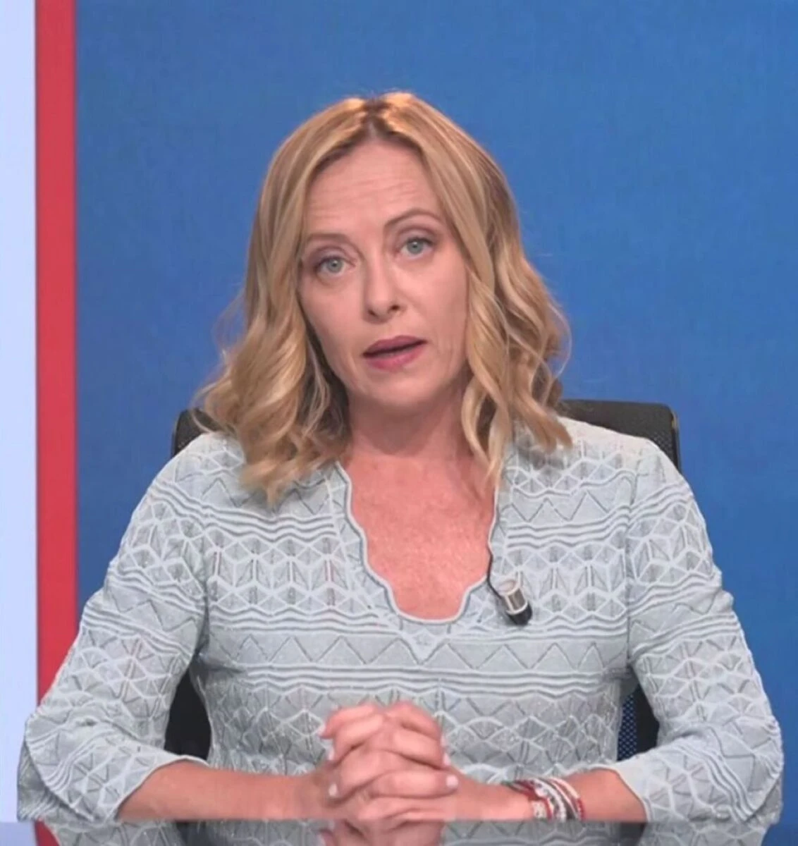 Giorgia Meloni in primo piano